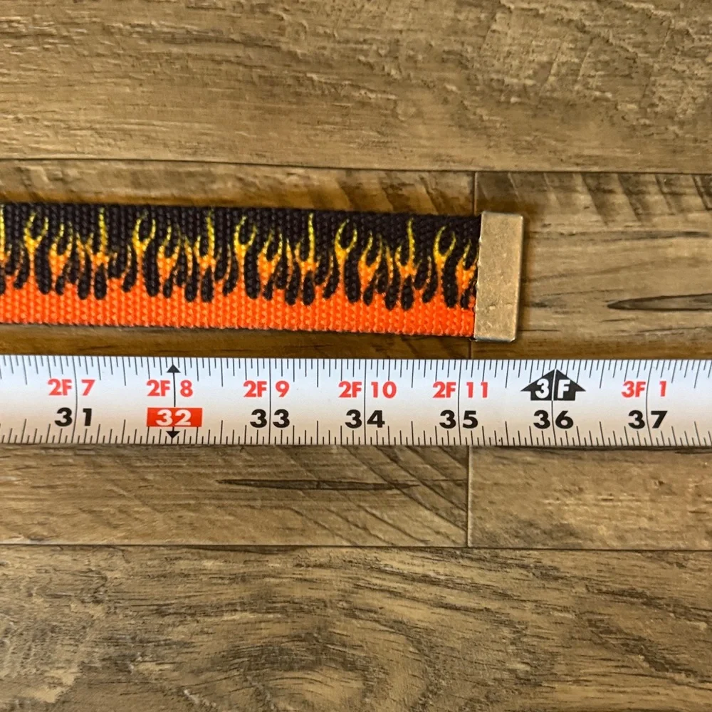 Brandy Melville - Flame Pattern Belt with Metal Buckle - Size OS
